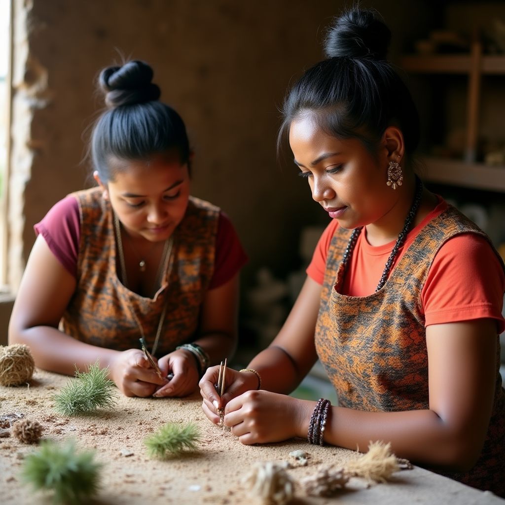 Taller de artesanía sostenible con mujeres locales