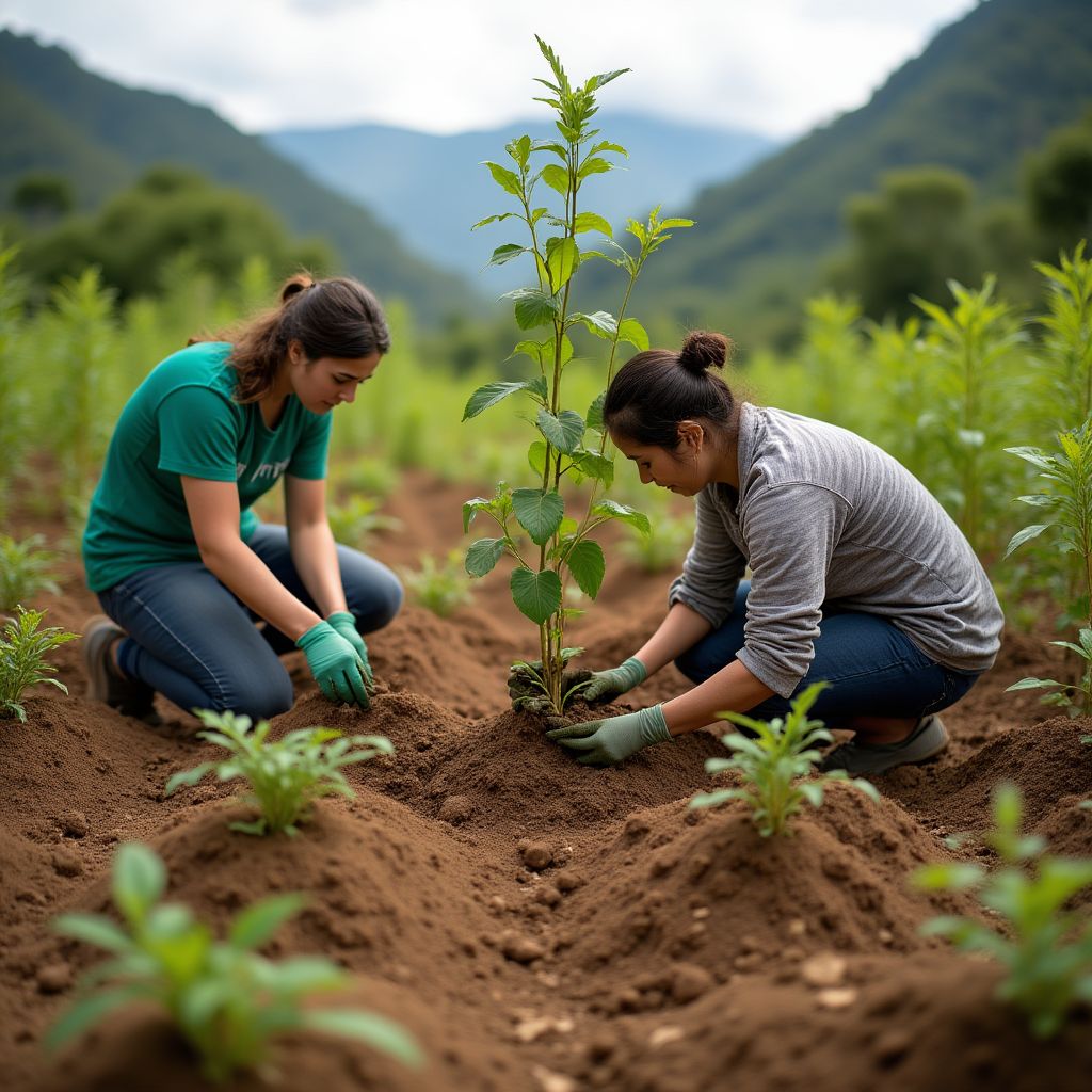Reforestación comunitaria en área degradada